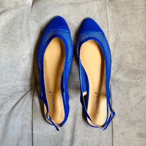 Shoe Dazzle Blue Slingback Flats